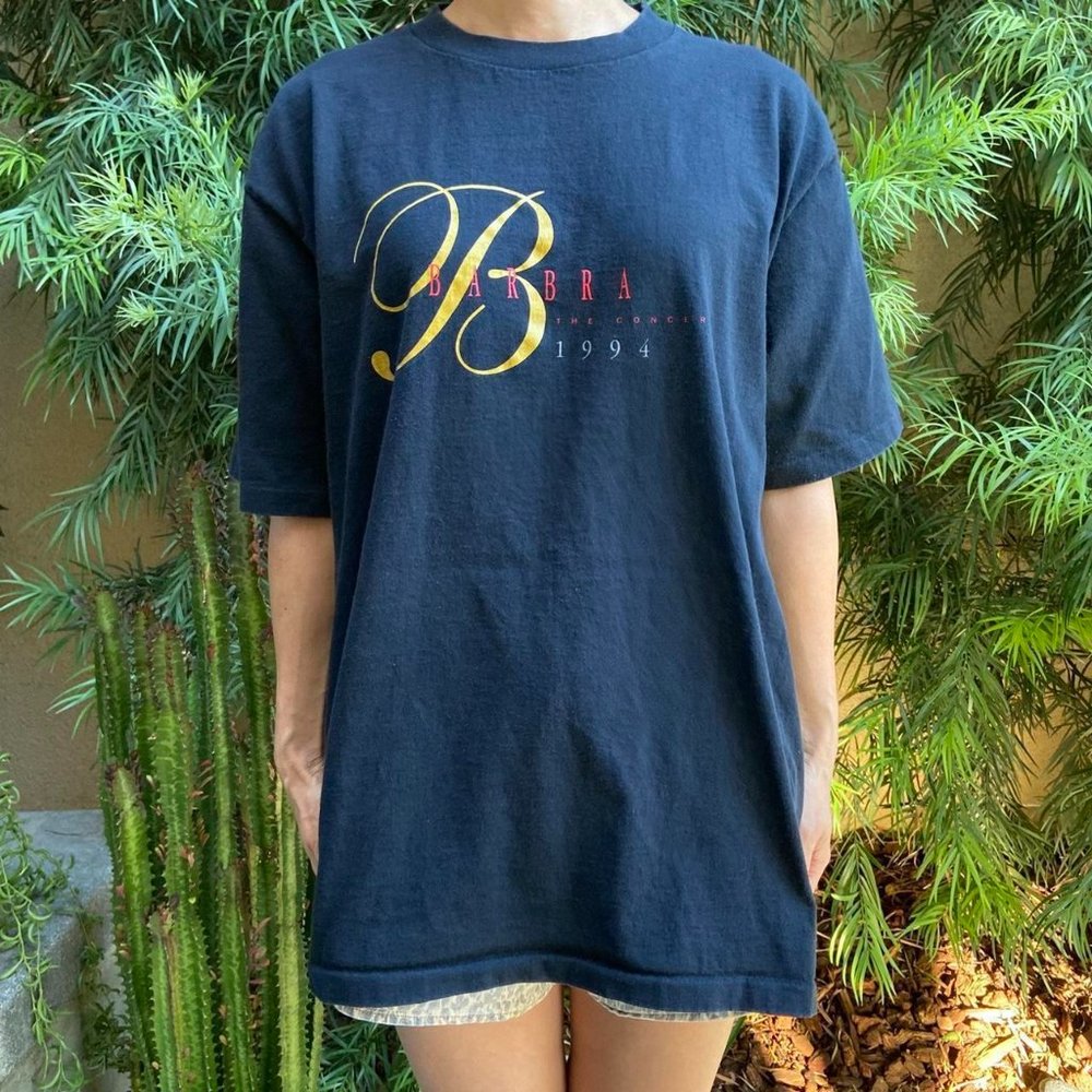 Barbara Streisand American Singer Black short sleeve crewneck concert T-shirt